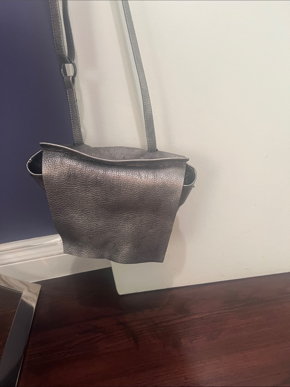 Arche Metallic Black Pebbled Leather Crossbody NWOT